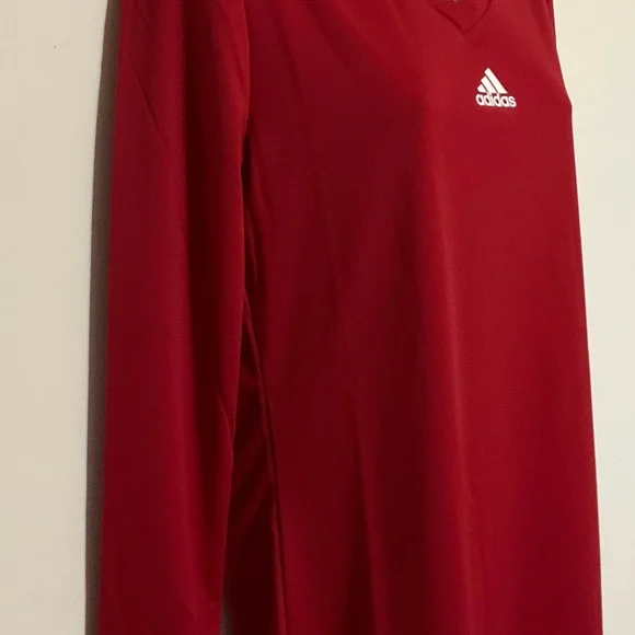 Adidas Red Long Sleeve Tee shirt large Aeroready pregame - Picture 2 of 9